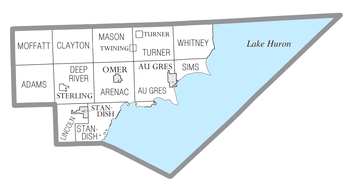 Arenac County, MI census map, small