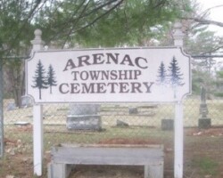 Arenac Twp Cemetery entrance. Date unknown. Photo courtesy Lori (Forter) Smith.