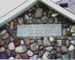 Clayton School Dist No 2 pediment, date unknown