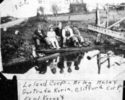 Haleys Creek with Leland Corp, Gertrude Kerin, Earl Keeney, Helen Haley, Clifford Corp; date unknown | Contributed by Marcia Ticknor Haleys Creek w/Corp, Kerin, Keeney & Haley kids; date unknown