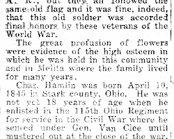 Charles Hamlin 1930 obit