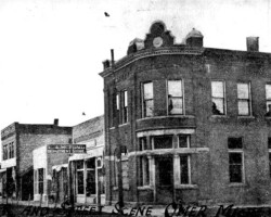 Omer street scene with Omer Bank & L A McPhaid Deptartment Store, date unknown | Contributed by Chris Scott