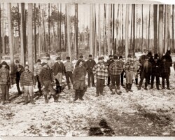 Lumbermen at Shearer,1892. Shearer was a depot approx on the border between Moffatt & Clayton Twps below the Iosco Co border | Contributed by Angela Kellogg