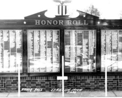 Arenac Co Veterans Honor Roll in front of Standish courthouse; date unknown | Contributed by Robert Kosick