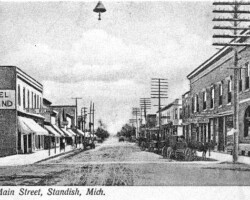 Postcard of Main St Standish looking east, showing Hotel Ryland, 1908 | Contributed by Marcia Ticknor