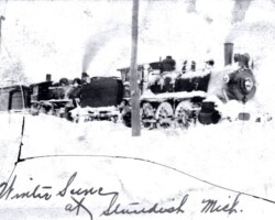 Steam locomotive in winter, date unknown | Contributed by Robert Kosick