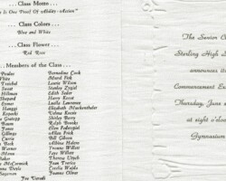Sterling HS commencement program 1949