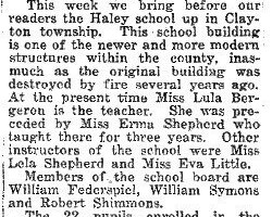 "Haley School" article 1933