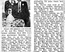 "Clayton Couple Married 50 Years" article, 1950