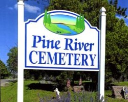 Pine River Cemetery entrance sign