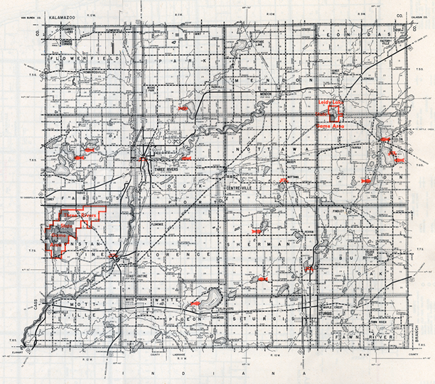 Map of St. Joseph County, Michigan
