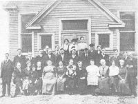 Salem Farmer's Club of 1921, with the Church in the background